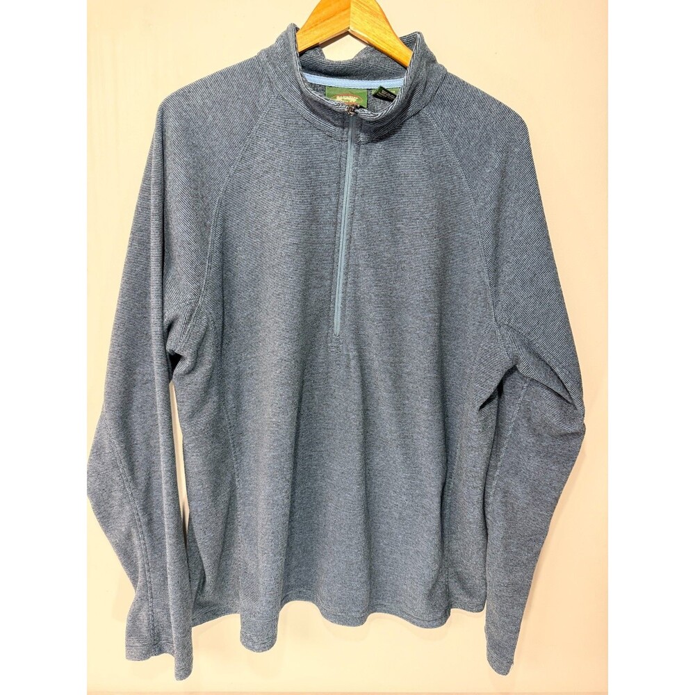 Silverton Supply Co Mens L Blue Quarter Zip Pullover Fleece Sweater